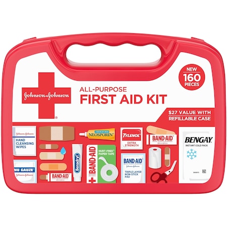 Johnson & Johnson All Purpose Compact 160-Piece First Aid Kit JOJ202045
